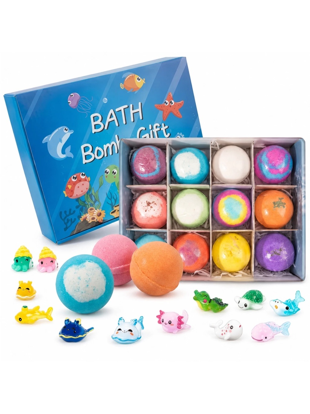 Bath Bomb Gift Set - Ocean Theme Bath Salt Ball Set